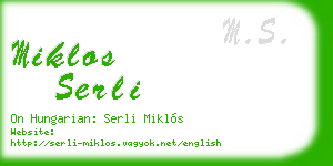 miklos serli business card